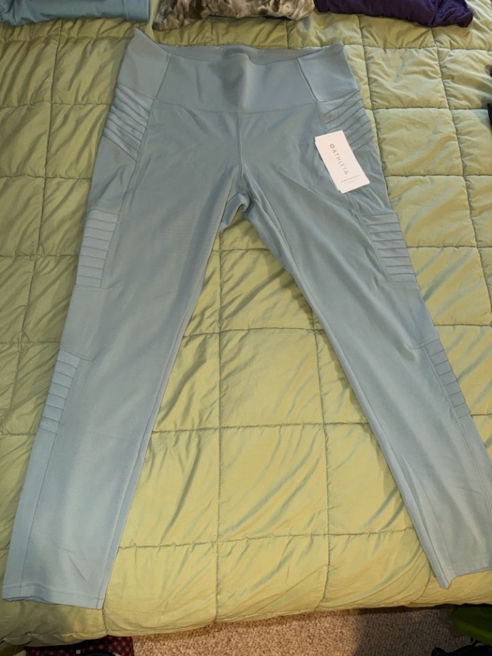 Athleta Delancey Moto Tight in Blue/ Grey Sz 1X NWT RET. $98